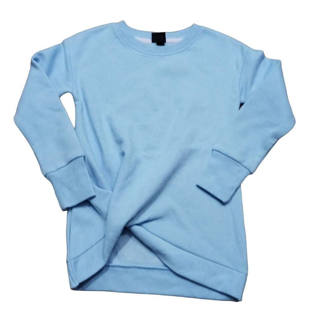 All In Motion Girls Blue Fleece Front Twist Sweat Shirt -Q